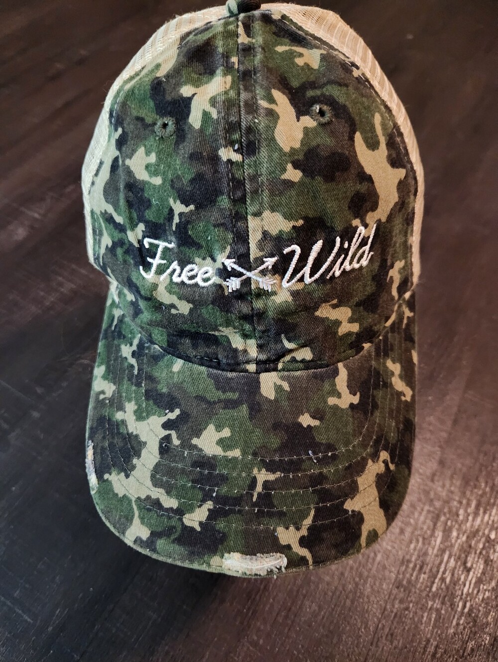 Womens Camouflage Baseball Cap - Green Camo